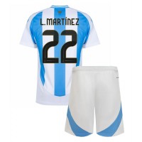 Argentina Lautaro Martinez #22 Fotballklær Hjemmedraktsett Barn Copa America 2024 Kortermet (+ korte bukser)